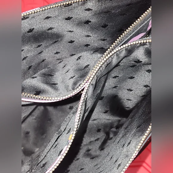 Kate Spade Floral Black Purple Tropical Shoulder Purse Hawaiian Print - Picture 10 of 11